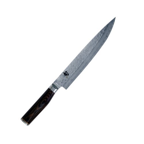 Kai Shun Tim Mälzer Bundle TDM-1704 - Cuchillo jamonero (cuchilla de 32 capas, hoja de 24 cm, acero de damasco y piedra de afilar Kai AP-0305 con granulado 400/1000 de Kai y gamuza de limpieza)