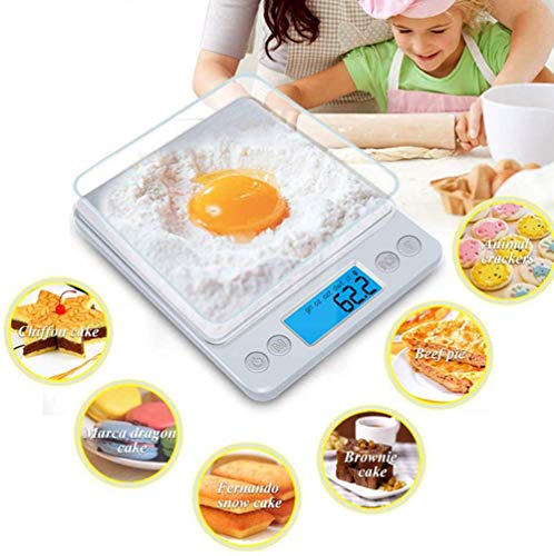 kaige LCD Digital portátil balanza de Cocina de Acero Alimentos en el hogar Escala electrónica Inoxidable 0,1 G de Alta precisión 0.01g 200g * 0.01g WKY (Size : 300g*0.01g)