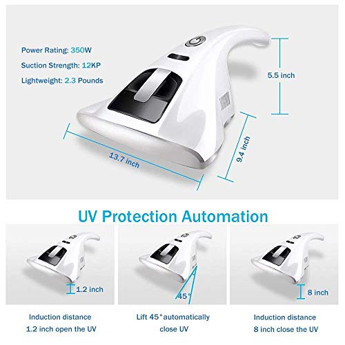 KaiKai Roroz 110V / 220V del hogar portátil Limpiador de la Capa ácaros vacío, colchón pequeño UV for aspiradoras, 12 kPa Fuertemente Suck Profundo ácaros, alérgenos, Polvo, bacterias, pelos, etc