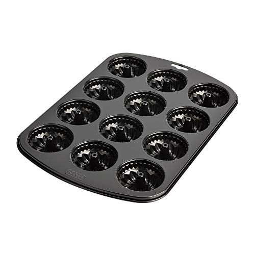 Kaiser Inspiration Molde para Muffins Gugelhupf para 12 Magdalenas, Negro, 38 x 27 cm