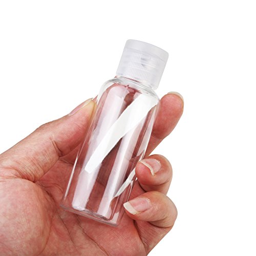 KAKOO 10 pcs de Set Bote hermético 50ml de Botella rellenables plástico de Bote pequeño para Viaje en avión (Transparente)