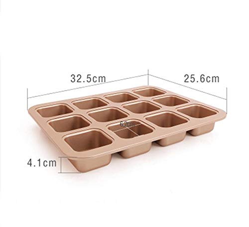 KAOPAN Cocina Panadería Maffen Cup Cake Mould 12 Incluso Copa 30L 32L Horno Hogar Batidor Antiadherente, wk9149 Square