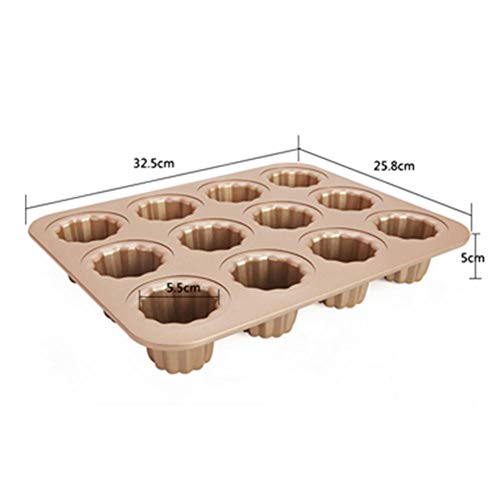 KAOPAN Cocina Panadería Maffen Cup Cake Mould 12 Incluso Copa 30L 32L Horno Hogar Batidor Antiadherente, wk9149 Square