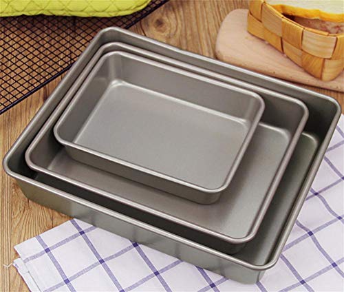 KAOPAN Pan de Hornear, Horno Grande, Acero al Carbono, Herramientas para Hornear para el hogar, Pastel de panadería Rectangular Pastel Molde no se adhiere, Medium Heavy Steel Deep Dish