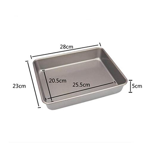 KAOPAN Pan de Hornear, Horno Grande, Acero al Carbono, Herramientas para Hornear para el hogar, Pastel de panadería Rectangular Pastel Molde no se adhiere, Medium Heavy Steel Deep Dish