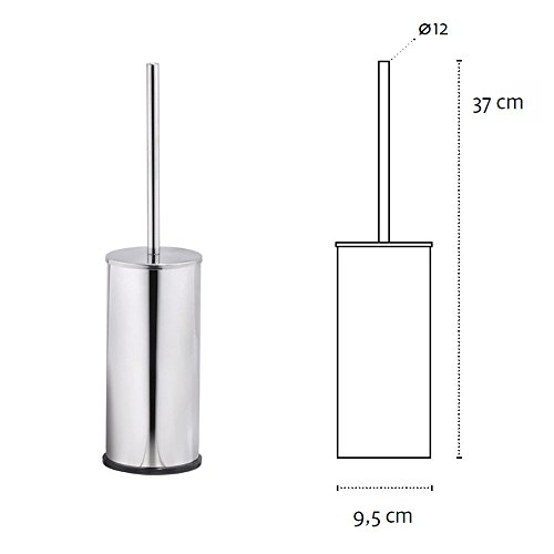 Kapitan Escobilla WC Baño, Cepillo de Baño Acero Inoxidable 18/10 AISI 304 Acabado Pulido, Fabricado en Europa, 20 Años de Garantía