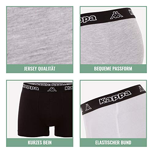 Kappa VINESTA - Juego de 6 calzoncillos tipo bóxer estrechos para hombres, pantalones cortos deportivos de algodón suave, corte cómodo, lavadora y secadora multicolor XL