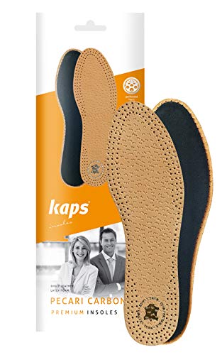 Kaps Plantillas con Carbón para Calzado PECARI, Cuero de Oveja con Curtido Vegetal con Carbón Activado, Elegantes y Cómodas (38 EUR)