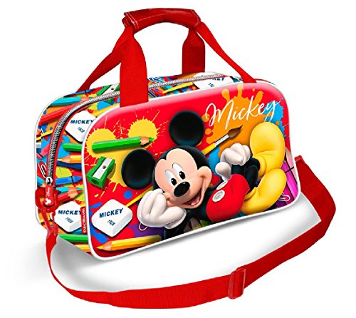 Karactermania Mickey Mouse Crayons Bolsa de Deporte Infantil, 38 cm, Rojo