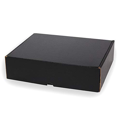 Kartox | Caja De Cartón Negra para Envío Postal | Caja Automontable ideal para Regalo | Caja de Cartón Resistente | Talla L | 30x22x8 | 20 Unidades