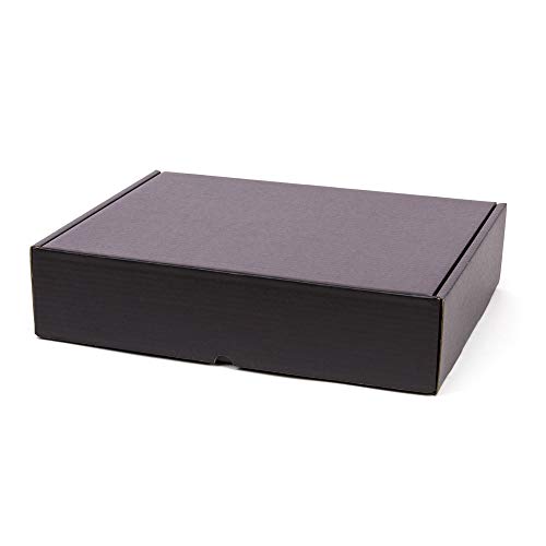 Kartox | Caja De Cartón Negra para Envío Postal | Caja Automontable ideal para Regalo | Caja de Cartón Resistente | Talla XL | 41,7 x 32,4 x 9,8 cm | 20 unidades