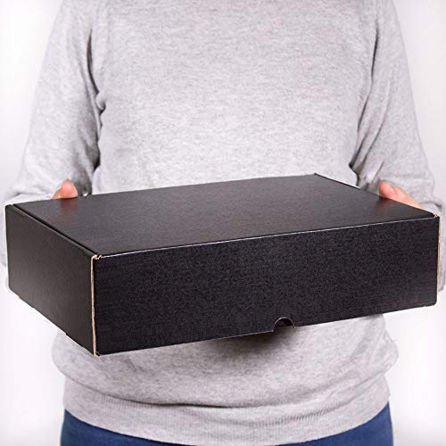 Kartox | Caja De Cartón Negra para Envío Postal | Caja Automontable ideal para Regalo | Caja de Cartón Resistente | Talla XL | 41,7 x 32,4 x 9,8 cm | 20 unidades