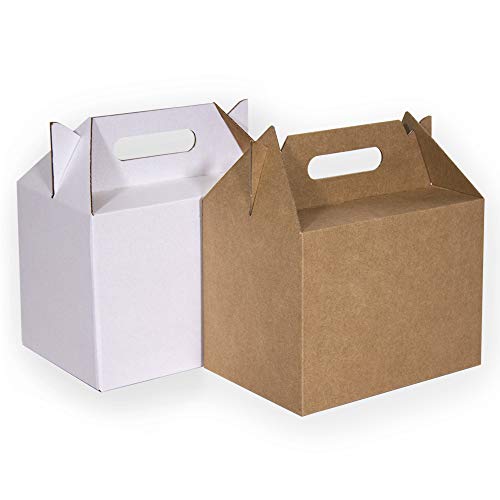 Kartox | Caja Picnic Maxi de Cartón Kraft | Caja para Fiestas - Comidas - Restaurantes | 24x16x18 | 10 Unidades