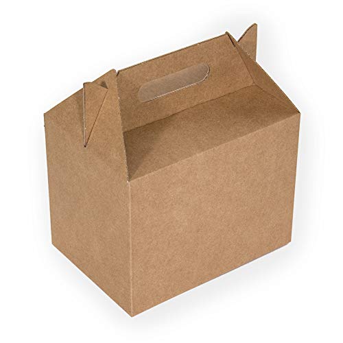 Kartox | Caja Picnic Maxi de Cartón Kraft | Caja para Fiestas - Comidas - Restaurantes | 24x16x18 | 10 Unidades