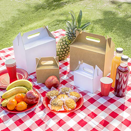 Kartox | Caja Picnic Maxi de Cartón Kraft | Caja para Fiestas - Comidas - Restaurantes | 24x16x18 | 10 Unidades