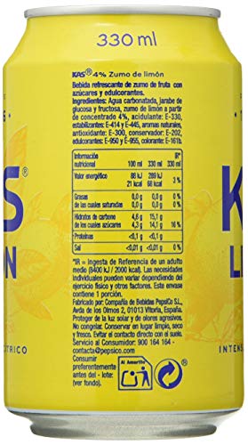 Kas Refresco de Zumo de Limón - Paquete de 24 x 330 ml - Total 7920