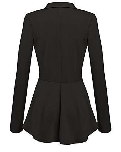 Kasen Abrigo Mujer Blazer Americana Traje Slim Chaqueta del Traje OL Mujeres Botón de Metal Negro S