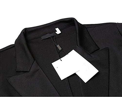 Kasen Abrigo Mujer Blazer Americana Traje Slim Chaqueta del Traje OL Mujeres Botón de Metal Negro S