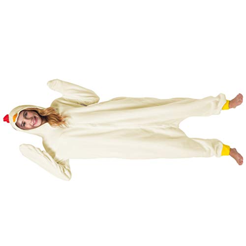 Katara-(10+ Modelos) Kigurumi Pijamas Disfraz de Animal Halloween Carnaval, Adultos, Color pollo, Talla 155-165cm (1744)