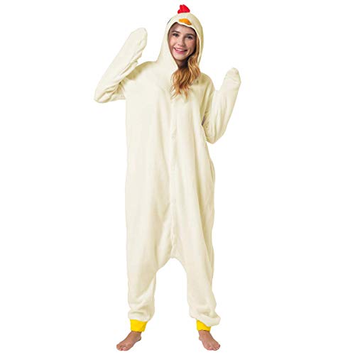 Katara-(10+ Modelos) Kigurumi Pijamas Disfraz de Animal Halloween Carnaval, Adultos, Color pollo, Talla 155-165cm (1744)