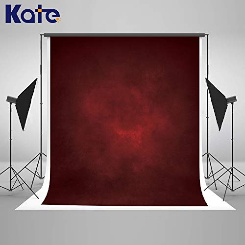 Kate Fotografía Telón de Fondo 1,5x2,2m Rojo Negro Degradado Resumen Fondos Oscuros Fondo de Estudio Plegable Vintage Textura de Terciopelo Lavable Tapiz Decorativo