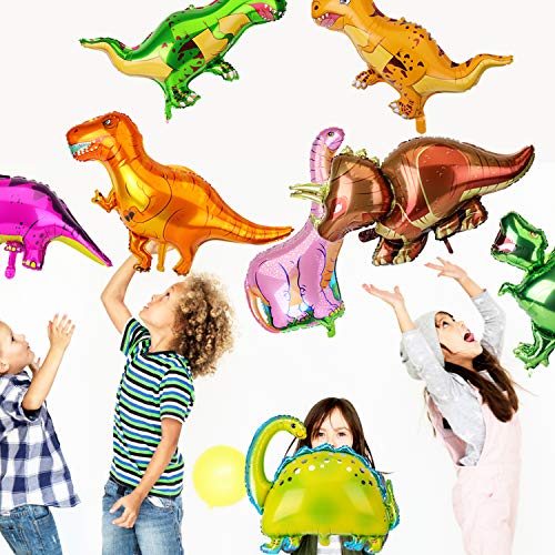 KATELOU Dinosaurio Globo de Helio, 9 Piezas Gigante Globos para Mundo jurásico Fiesta Birthday de niños, Animales Globo de Decoración, Foil Dinosaur Balloon Birthday Party Supplies Reutilizables