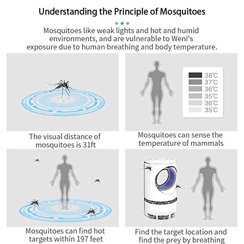 KATELUO Asesino de Mosquitos,Lámpara Antimosquitos –Mata Insectos con Luz Ultravioleta USB Sin Productos Químicos