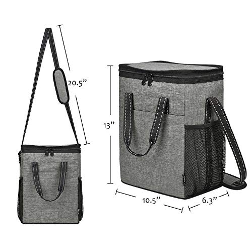 Kato - Bolsa de transporte para 6 botellas de vino, aislada, a prueba de fugas, acolchada, para viajes, camping y picnic, regalo perfecto para amantes del vino, color gris