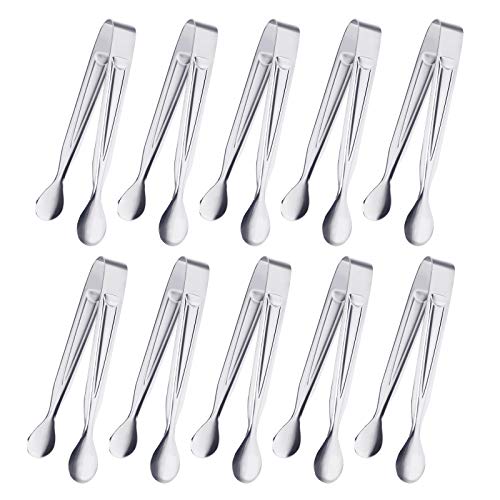 KATOOM Pinza Azúcar 10pcs U-Forma Acero Inoxidable Clip Caramelo Mini Pinza para Bombón Dulce Antideslizante Portátil para Boda Cumpleaño Fiesta Cocina Bar Club