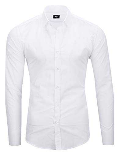 Kayhan Hombre Camisa, langarmhemd 2145 New White (L)