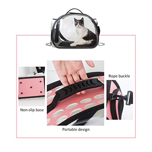 KDDEON Bolsa de Transporte para Mascotas Transparente Transpirable,Plegable Capazo de Mascotas Bolsas Impermeable Antideslizante