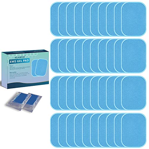 KEAWEO EMS Gel Hojas 40 PCs, Gel Pad para ABS Electroestimulador Muscular Abdominales Repuesto De Repuesto Accesorios, Reutilizable Reemplazable Hidrogel Gel Pad para ABS Máquina de Entrenamiento