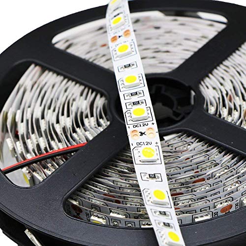 Kebinfen® 16.4ft(5m) SMD 5050 Blanco Natural Luces Tira LED Flexibles 4000K No Resistente al Agua 300LEDs/Rodar Franja de luz LED La luz LED de cinta multifuncional