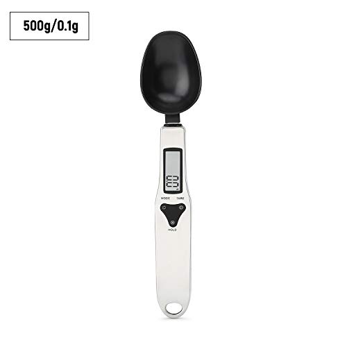 Kecheer Báscula de cuchara digital,cucharas medidoras cocina acero inoxidable,cuchara medidora digital 300g/500g, 0.1g