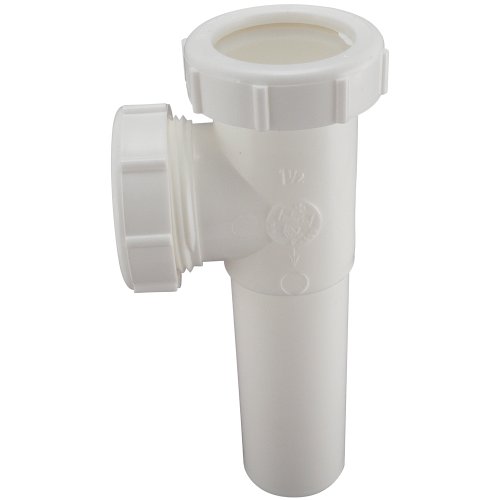 Keeney 125WK 1-1/2-inch Slip Joint End Outlet Tee and Tailpiece, color blanco