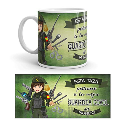 Kembilove Taza de Café de la Mejor Guardia Civil del Mundo – Taza de Desayuno para la Oficina – Taza de Café y Té para Profesionales – Taza de Cerámica Impresa – Tazas Profesiones Guardias Civiles