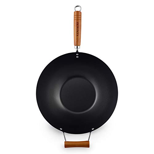 Ken Hom WKH335001 KH335001 Wok de Acero al Carbono, Color Negro