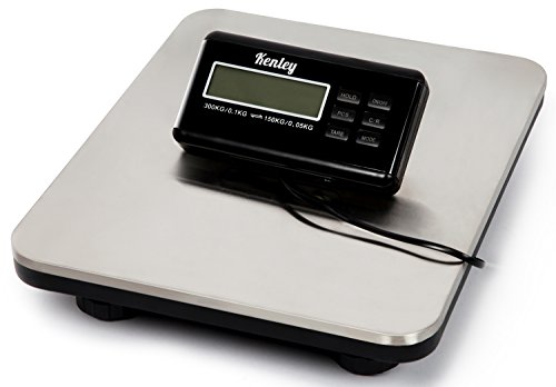 Kenley Balanza Digital Báscula de Plataforma 150kg / 300kg - para Paquete Envíos Postal - Balanza Industrial Comercial Profesional - Baterías y Cable Incluidos