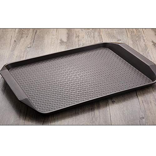 Kentop - Juego de 2 bandejas de plástico para Servir, para Hotel, Restaurante o casa, Negro, 43×30×3cm