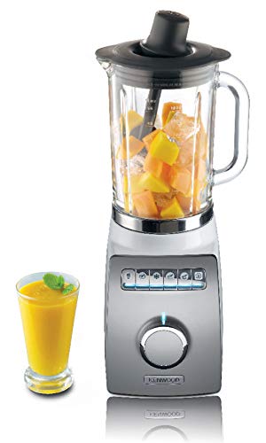 Kenwood BLM802WH Batidora de vaso, 1400 W, recipiente jarra 1,6 L resistente al frío y calor, 6 programas predefinidos, color blanco y gris