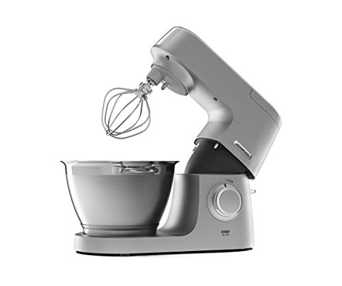 Kenwood Chef Elite KVC5320S Robot de cocina, accesorios de acero inoxidable, indicador de velocidades, 1200 W, 4.6 litros, Plata