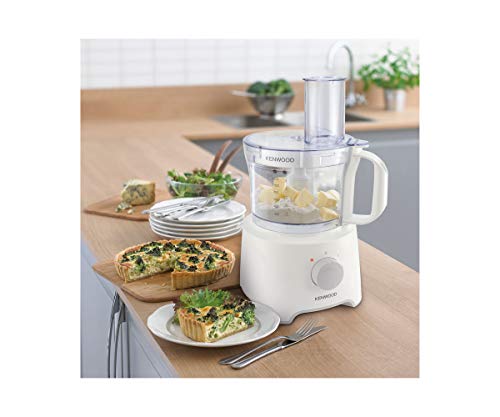 Kenwood MultiPro Compact 800W 1.2L Blanco - Robot de cocina (1,2 L, Blanco, De plástico, Acero inoxidable, 800 W, 200 mm)