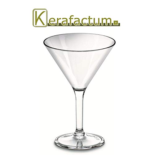 Kerafactum - 2 copas de Martini, plástico duradero y duradero, copas de cóctel, copas de fiesta, copas para refrigerios, óptica de vidrio, aptas para lavavajillas