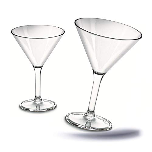 Kerafactum - 2 copas de Martini, plástico duradero y duradero, copas de cóctel, copas de fiesta, copas para refrigerios, óptica de vidrio, aptas para lavavajillas