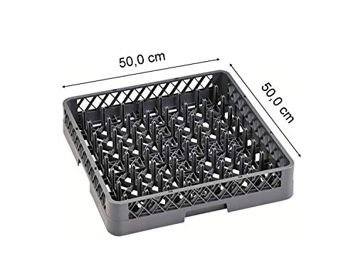 Kerafactum Escurreplatos 64 dedos Platos vasos tazas Bandejas para los Restaurantes lavavajilla lavavajilla cesta universal de plástico 50 x 50 cm grobmaschig ampliable All Purpose Rack