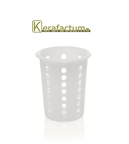 Kerafactum® – Redondo cubiertos cesta Escurreplatos para cubiertos y piezas pequeñas lavavajilla lavavajilla cesta universal Taza redonda (plástico, malla gruesa Cubiertos – Cutlery Basket