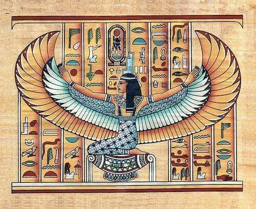 KERALA Colgante con la Diosa egipcia ISIS, en Plata 925. Tamaño 3 cm.