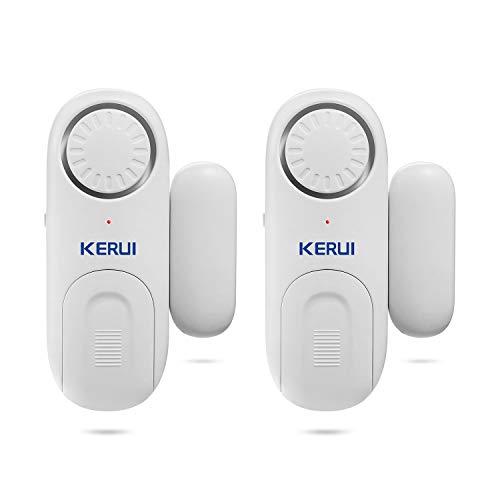 KERUI D1 Sensor de Alarma de Puerta y Ventana para el Hogar con Alarma Antirrobo, Cambio de Timbre, 120 dB, 4 Modos Inteligentes para el Casa, Cuarto para Bebés, Garaje, Oficina de Negocios (2PCS)