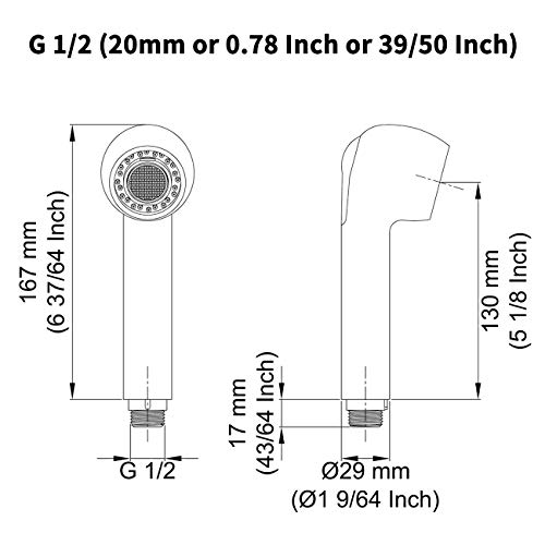 KES Alcachofa de Ducha Grifo Extraible Grifo Cocina 2 Modos Recambio Universal Parte Cromo Pulido, PFS4-CH