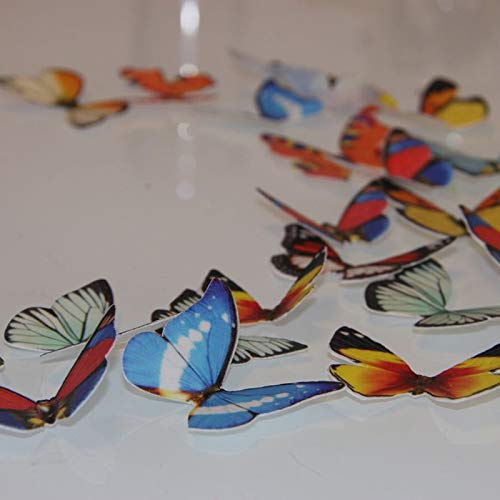 Kesheng 50pcs Mariposas Comestibles de Papel de Oblea Arroz para Decoración de Pasteles Colores Surtidos